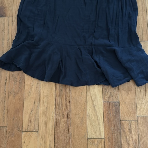SHEIN | Navy Maxi Dress | Ruffle Sleeves/Hem | Textured | size L - Picture 4 of 6